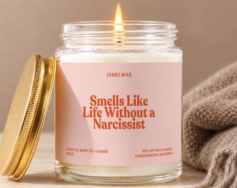 Breakup Candle, Smells Like Life Without A Narcissist, Divorce Card, Cheer Up Gift Box, Gift For Sick Friend, Small Gift for Coworker JR027