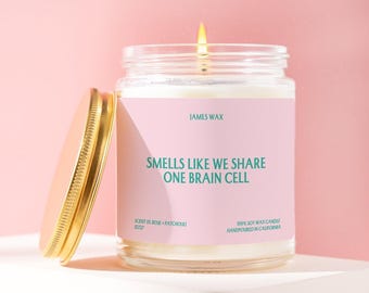 Best Friend Gift Candle Smells Like We Share One Brain Cell Funny BFF Birthday Gift Soul Sister Twin Flame Friendship Present For Her J5727