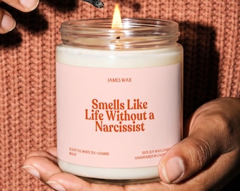 Breakup Candle, Smells Like Life Without A Narcissist, Divorce Card, Cheer Up Gift Box, Gift For Sick Friend, Small Gift for Coworker JR027