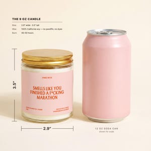 Marathon Finisher Candle, Marathon Gift, Smells Like You Finished a Fcking Marathon, Gift for Her, Marathon Runner Gift, Race Day Gift F148 image 6