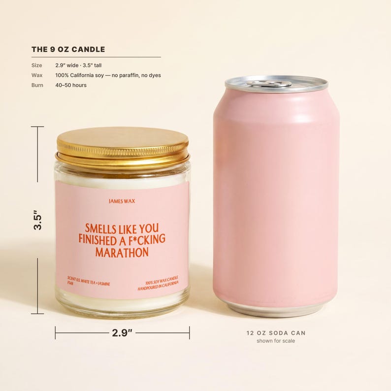 Marathon Finisher Candle, Marathon Gift, Smells Like You Finished a Fcking Marathon, Gift for Her, Marathon Runner Gift, Race Day Gift F148 image 6