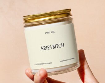 Custom Aries Gift, Aries Bitch Candle, Zodiac Fun Bold Personality Astrology Inspired, Gift For Her, Funny Surprise Gift, F005B