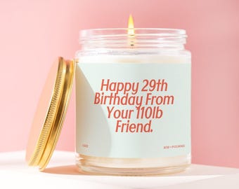 29th Birthday Gift Happy Birthday From Your LB Friend Candle Funny Unique Handmade Party Favor Personalized Keepsake For Her L022