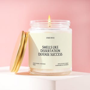 Dissertation Defense Gift Dissertation Defense Success Candle Funny Handmade For PhD Doctoral Candidates For Grad Students F465B