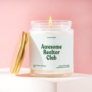 Realtor Gift Awesome Realtor Club Candle Real Estate Professional Thank You Real Estate Agent Property Manager House Sold Gift J5291