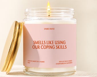 Therapy Candle, Mental Health Gift, Smells Like Using Our Coping Skills, Gift for Her, Therapy Gift, Self Care Gift, Gift for Friend F867