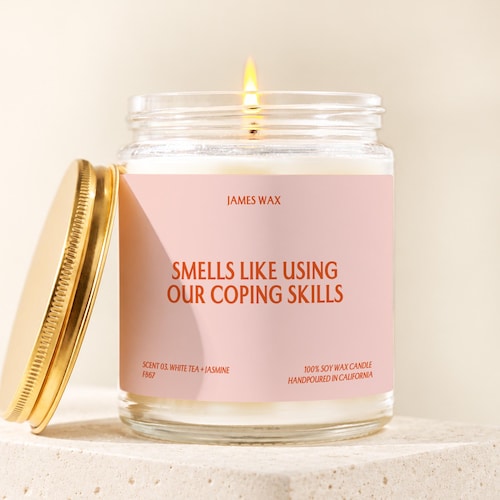 Therapy Candle, Mental Health Gift, Smells Like Using Our Coping Skills, Gift for Her, Therapy Gift, Self Care Gift, Gift for Friend F867
