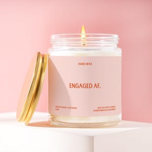 Engagement Gift Engaged AF Candle Funny Unique Handmade Personalized Wedding Bridal Shower Bachelorette Bridesmaid Party Favor F249