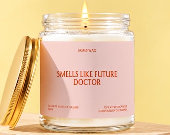 Bougie « Futur médecin », cadeau pour médecin, senteur de futur médecin, cadeau de fin d'études de médecine, cadeau pour elle, cadeau pour médecin, cadeau pour lui F864