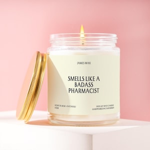 Pharmacist Gift Badass Pharmacist Candle Funny Unique Handmade Personalized Appreciation Thank You For Pharmacy Graduate Tech F451B