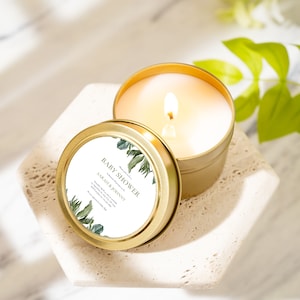 Set of 10 Baby Shower Favor Candle for Guests Bulk Custom Candle Gift Baby Shower Favor Candle Wedding Favor (BA07)