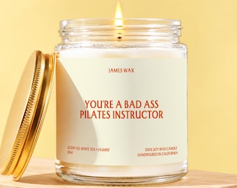 Pilates Candle, Pilates Gifts, Pilates Instructor Gift, Pilates Lover Gift, Pilates Teacher Gift, Fitness Instructor Gift, Workout Gift J164
