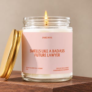 Law Student Candle, Lawyer Gift, Smells Like a Future Laywer, Gift for Her, Law Student Gift, Bar Exam Gift, Law School Graduation Gift F101