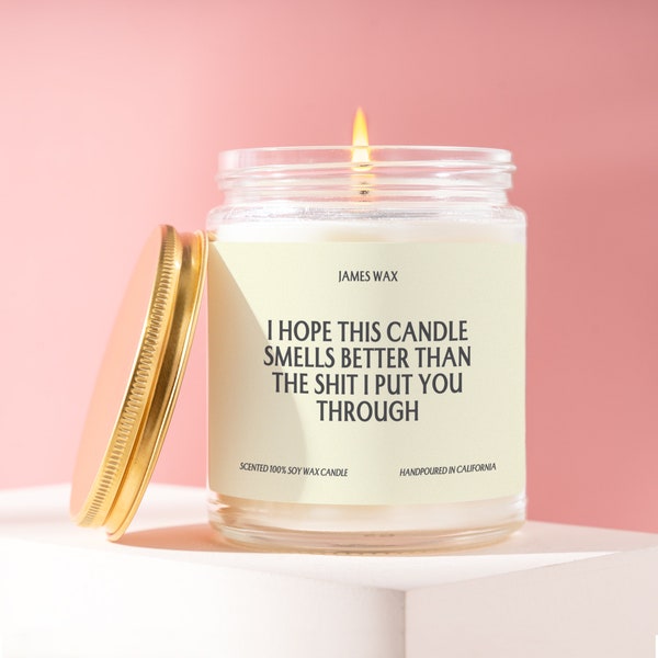 Custom Apology Gift, I Hope This Candle Smells Better Than the Shit I Put You Through, Funny Gift, Apology Card, I'm Sorry, F033B