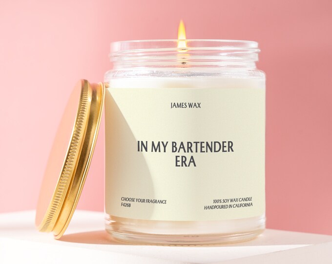 Bartender Gift In My Bartender Era Candle Cocktail Lover Gift Mixologist Candle Funny Gift for Bartender F726B