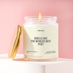 Poet Gift World's Best Poet Candle Funny Unique Handmade Graduate For Writer Author Personalized Editor Care Package Birthday F627B