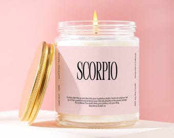 Scorpio Gift Scorpio Candle Zodiac Sign Astrology Funny Unique Handmade Personalized October November Birthday Stocking Stuffer G095
