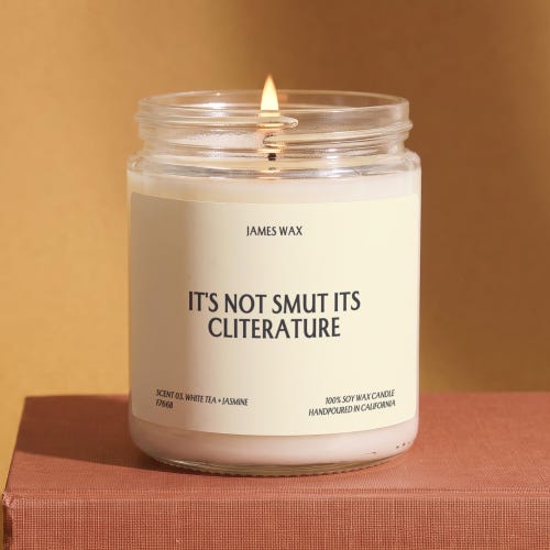 Romance Reader Candle, Romance Reader Gift, It's Not Smut Its Cliterature, Book Lover Gift, Reading Gift, Bookish Gift, Booktok Gift F766B