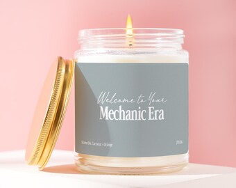 Mechanic Candle Birthday Gift for New Mechanic, Auto Mechanic Career Promotion, Welcome to your Mechanic Era Husband Dad Friend Gift J1126