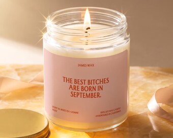 September Birthday Candle Gift Best Bitches Are Born In September Handmade Funny Zodiac Virgo Libra Candle for Girls F021Z