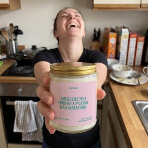 Half Marathon Candle, Half Marathon Gift, Smells Like You Finished a F*cking Half Marathon, Gift for Her, Runner Gift, Race Day Gift J5733 image 2