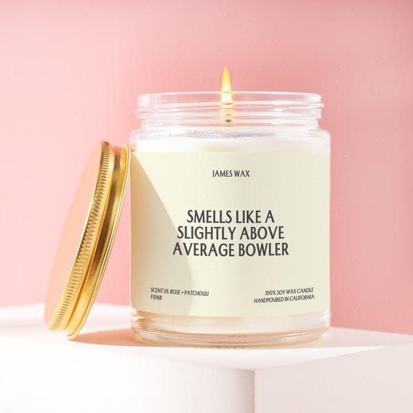 Bowler Gift Above Average Bowler Candle Funny Unique Handmade Sports Fan Athlete Coach For Him Father's Day Husband Partner Dad F108B
