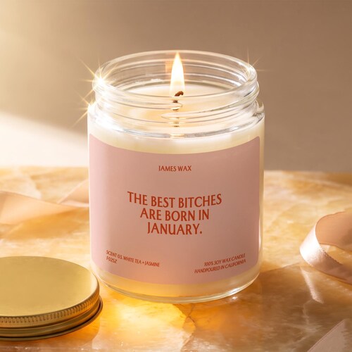 January Birthday Gift Candle Best Bitches Are Born In January Funny Zodiac Capricorn Aquarius Candle for Women F025Z