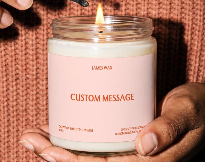 Personalized Candle, Custom Gift Box, Custom Message, Custom Candle, Personalised Candle, Personalized Wedding Favor, Gift for Her P001