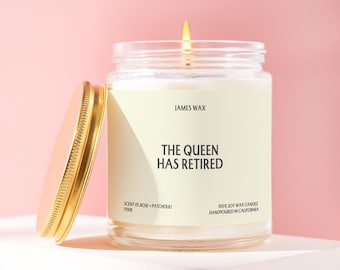 Retirement Gift The Queen Has Retired Candle Party Favor Funny Unique Handmade Personalized Coworker Employee Boss Appreciation F191B