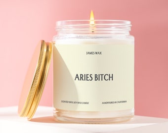 Custom Aries Gift, Aries Bitch Candle, Zodiac Fun Bold Personality Astrology Inspired, Gift For Her, Funny Surprise Gift, F005B