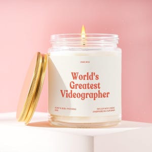 Videographer Gift Worlds Greatest Videographer Candle Video Professional Wedding Videographer Camera Artist Creative Professional J5611