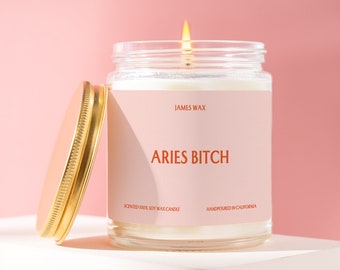 Personalized Aries Gift, Aries Bitch Candle, Zodiac Fun Bold Personality Astrology Inspired, Gift For Her, Funny Surprise Gift, F005