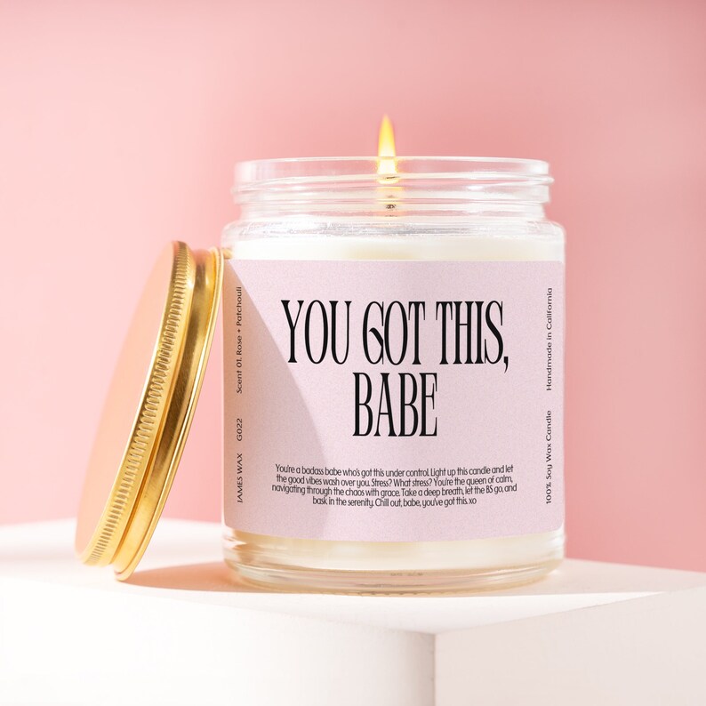 Care Package Gift You Got This Babe Custom Candle Funny Unique Handmade