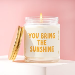 Sunshine Candle Gift You Bring the Sunshine Christmas Happy Holiday Present Secret Santa Stocking Stuffer Cheerful Positive Joy JH330