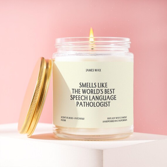 SLP Gift World's Best Speech Language Pathologist Candle Funny Unique Handmade For Speech Therapist Therapy Personalized F639B
