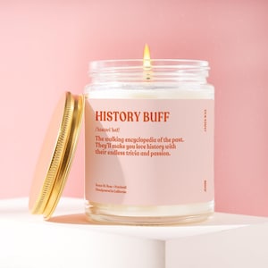 History Buff Gift Definition Candle Thoughtful Candle for Trivia Enthusiasts Unique Gift for History Lovers and Knowledge Seekers JD098