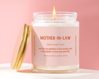 Personalized Mother-in-Law Candle Funny MIL Definition Gift For Her Best Family Unique Thank You Gift For Her Mother's Day Grandma D008