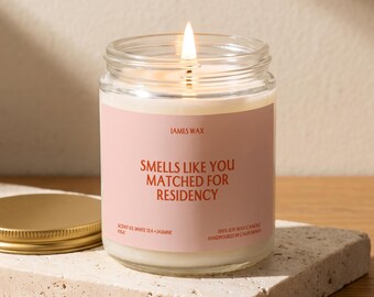 Residency Match Candle, Smells Like You Matched For Residency, Med Student Card, Medical Student Gift, Future Doctor Gift, Gift for Her F154