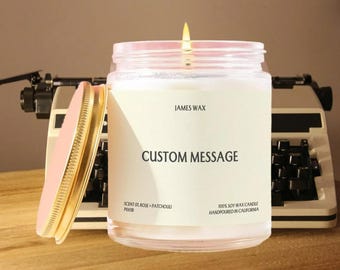 Custom Message Candle Personalized Handmade Gift Funny Unique Party Favor Care Package For Partner Friend Spouse Made in California P001B