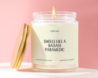 Paramedic Gift, Smells Like A Badass Paramedic Candle, Gift For Rookie Paramedics, Funny Gift For First Responders, F448B