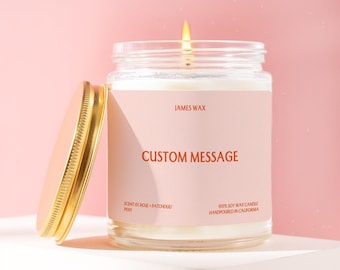 Custom Personalized Message Candle Funny Unique Gift Surprise 100% Soy Candle Made in California Handmade For Friend Wife Husband P001