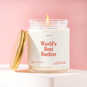 Realtor Gift Worlds Best Realtor Candle Real Estate Professional Real Estate Agent Property Manager House Sold Gift Thank You End J5500