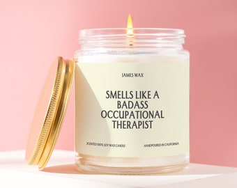 Occupational Therapist Gift, Smells Like A Badass Occupational Therapist Candle, Gift For OT Graduates, Funny Gift For OT, F445B