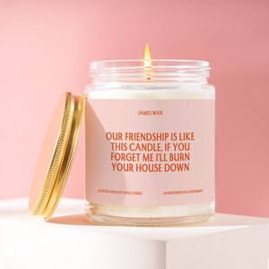 Personalized Friendship Candle Our Friendship Is Like This Candle Funny Sassy Friendship Appreciation Funny Surprise Gift For Her F084