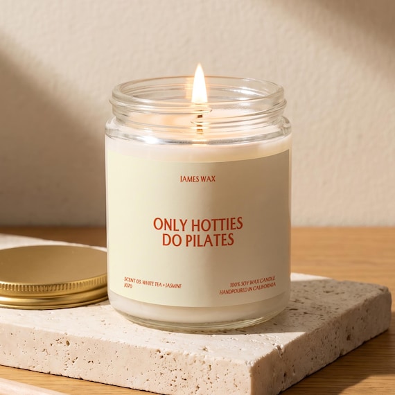 Pilates Candle, Pilates Gift, Only Hotties Do Pilates, Gift for Her, Workout Gift Idea, Gift for Friend, Gift for Him, Thank You Gift J070