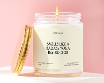 Yoga Instructor Gift Badass Yoga Instructor Candle Funny Handmade Unique For Wellness Coach Yoga Teacher Personalized For Her F462B