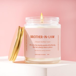 Brother-in-Law Gift Funny Definition BIL Candle Funny Unique Handmade For Stocking Stuffer Birthday Care Package Personalized D003