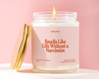 Breakup Candle, Smells Like Life Without A Narcissist, Divorce Card, Cheer Up Gift Box, Gift For Sick Friend, Small Gift for Coworker JR027