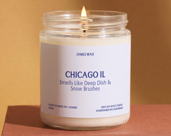 City Candle, Chicago Il Smells Like Deep Dish Snow Brushes, City Card, City Gift Ideas, San Francisco Gifts, Gift For Travel Lover C004