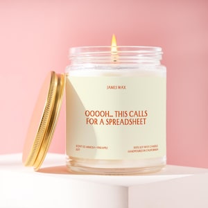 Office Gift Funny Candle Spreadsheet Lover Gift Coworker Gift Candle Funny Office Decor Boss Gift Data Analyst Candle J071